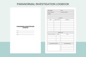 paranormal Ermittlung Logbuch Profi Vorlage vektor