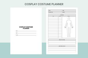 Cosplay Kostüm Planer kostenlos Vorlage vektor