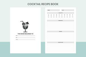 Cocktail Rezept Buch kostenlos Vorlage vektor