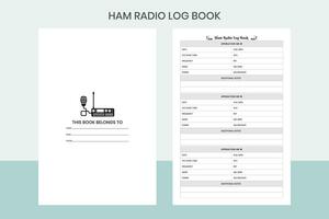 Schinken Radio Log Buch Profi Vorlage vektor