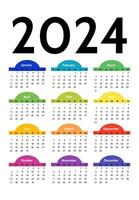 Kalender zum 2024 isoliert auf ein Weiß Hintergrund vektor