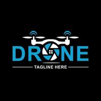 Drohne Logo Design Vektor Vorlage, bunt Linse Kamera Luft Drohne Kamera Videografie Blau und Weiß