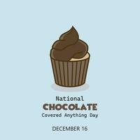 National Schokolade bedeckt etwas Tag ist gefeiert auf Dezember 16 .. jeder Jahr. es ist ein Tag wo wir können hingeben im ein Vielfalt von Süss Leckereien Das sind beschichtet im Schokolade. vektor