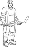 Eishockey Spieler Linie Kunst vektor