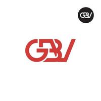 Brief gbv Monogramm Logo Design vektor