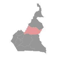 Adamawa Region Karte, administrative Aufteilung von Republik von Kamerun. Vektor Illustration.