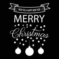 weihnachten, wünsche ihnen frohe weihnachten mit weihnachtskugel typografie t-shirt print free vector