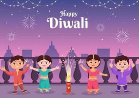 indische feiern diwali tag hintergrund vektorillustration vektor