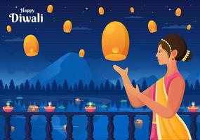 indische feiern diwali tag hintergrund vektorillustration vektor