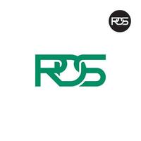 Brief rds Monogramm Logo Design vektor