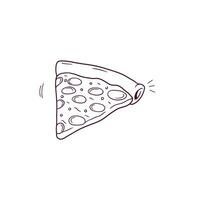 hand dragen illustration av skivad pizza ikon. klotter vektor skiss illustration