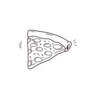 Hand gezeichnet Illustration von geschnitten Pizza Symbol. Gekritzel Vektor skizzieren Illustration