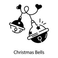 modisch linear Symbol abbilden dekorativ Weihnachten Glocken vektor
