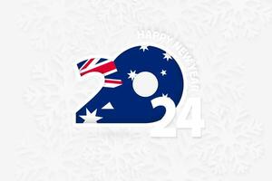 Neu Jahr 2024 zum Australien auf Schneeflocke Hintergrund. vektor