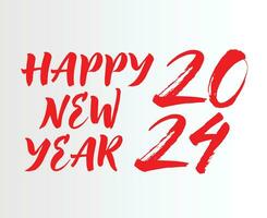 glücklich Neu Jahr 2024 abstrakt rot Grafik Design Vektor Logo Symbol Illustration mit grau Hintergrund