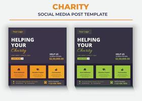 välgörenhet sociala medier och flygblad vektor