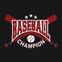 Baseball-Champion, mit Baseballschläger-Typografie-T-Shirt-Druck kostenloser Vektor