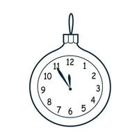 Weihnachten Baum Spielzeug Uhr vektor