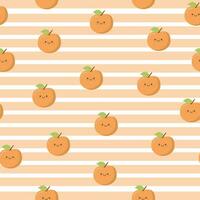 süß kawaii Orange Obst nahtlos Muster Hintergrund vektor