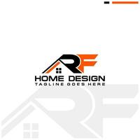 r f Initiale Zuhause oder echt Nachlass Logo Vektor Design