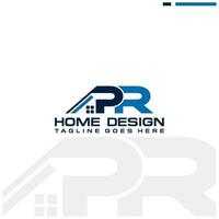p r Initiale Zuhause oder echt Nachlass Logo Vektor Design