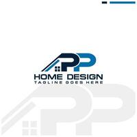 p p första Hem eller verklig egendom logotyp vektor design