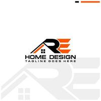 r e Initiale Zuhause oder echt Nachlass Logo Vektor Design