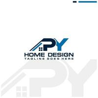 p y Initiale Zuhause oder echt Nachlass Logo Vektor Design