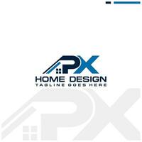 p x Initiale Zuhause oder echt Nachlass Logo Vektor Design