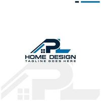 p l Initiale Zuhause oder echt Nachlass Logo Vektor Design