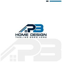 p b Initiale Zuhause oder echt Nachlass Logo Vektor Design