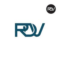 Brief rdv Monogramm Logo Design vektor