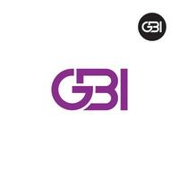 Brief gbi Monogramm Logo Design vektor