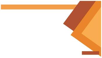 illustration av en uppsättning av geometrisk former i orange och brun färger. vektor illustration av ett orange pil pekande till de rätt i de hörn. bakgrund mall element