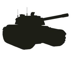 Main Schlacht Panzer schwarz Silhouette. gepanzert Kampf Fahrzeug. Besondere Militär- Transport. vektor