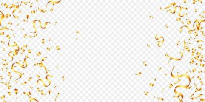 gyllene konfetti skinande vektor illustration. säsong hälsning, årsdag, jul och ny år
