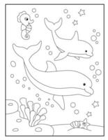 delfin målarbok för barn vektor