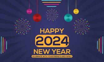 2024 Lycklig ny år fri webb baner vektor