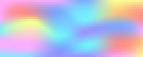 pixel fyrkant regnbåge mönster. abstrakt lutning mosaik- bakgrund. vektor rutnät textur. Färg geometrisk sömlös holografiska skriva ut