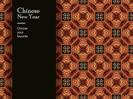 kinesisk ny år mönster sömlös vektor tapet geometrisk Kina traditionell drake mode zodiaken