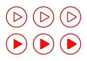 abspielen Knopf Symbol im Kreis Linie. Video Streaming Symbol Vektor