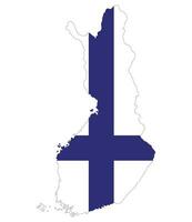finland Karta. Karta av finland med finland flagga vektor