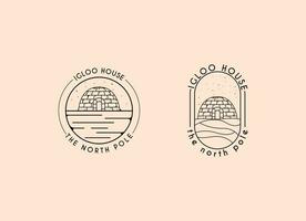 igloo hus logotyp linje konst vektor årgång enkel illustration mall ikon grafisk design. traditionell hus av eskimo människor tecken eller symbol byggnad kultur begrepp