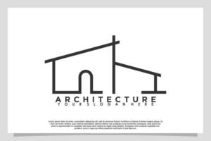 arkitektur och konstruktion hus logotyp design med en modern begrepp vektor