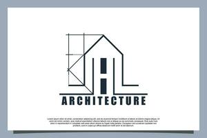 arkitektur och konstruktion hus logotyp design med en modern begrepp vektor