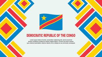 demokratisk republik av de kongo flagga abstrakt bakgrund design mall. demokratisk republik av de kongo oberoende dag baner tapet vektor illustration