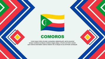 Komoren Flagge abstrakt Hintergrund Design Vorlage. Komoren Unabhängigkeit Tag Banner Hintergrund Vektor Illustration. Komoren Flagge