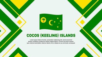 cocos öar flagga abstrakt bakgrund design mall. cocos öar oberoende dag baner tapet vektor illustration. cocos öar illustration