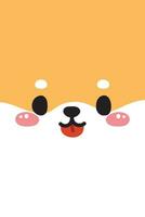 söt ansikte shiba inu hund med bakgrund.bakgrund phone.japanese sällskapsdjur djur- karaktär tecknad serie design.kid graphic.baby affisch, kort, omslag book.kawaii.vector.illustration. vektor