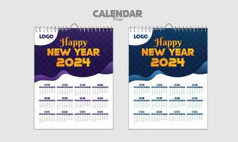 kalender design 2024 ny vektor